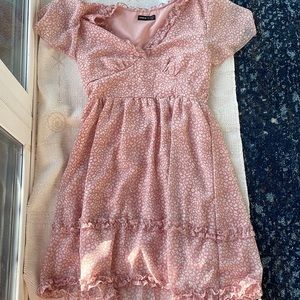 shein pink color dress